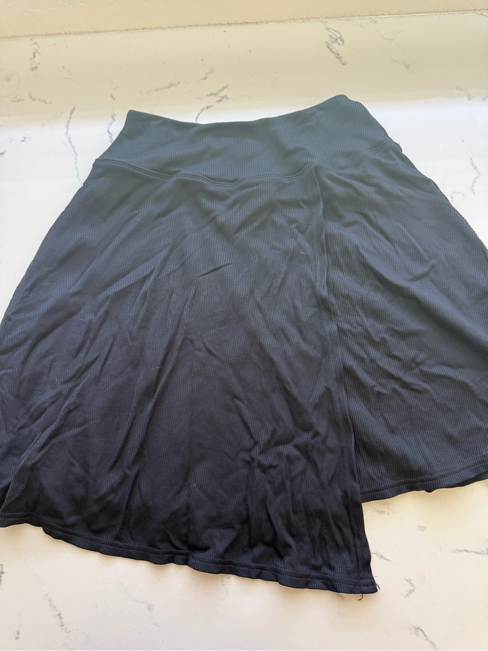 Blackmilk Black Ribbed Flared Skirt
